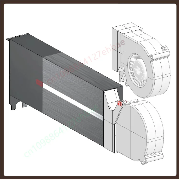 For Haiguang K100-AI calculation card/H200 graphics card universal high power 9733 turbine active fan radiator