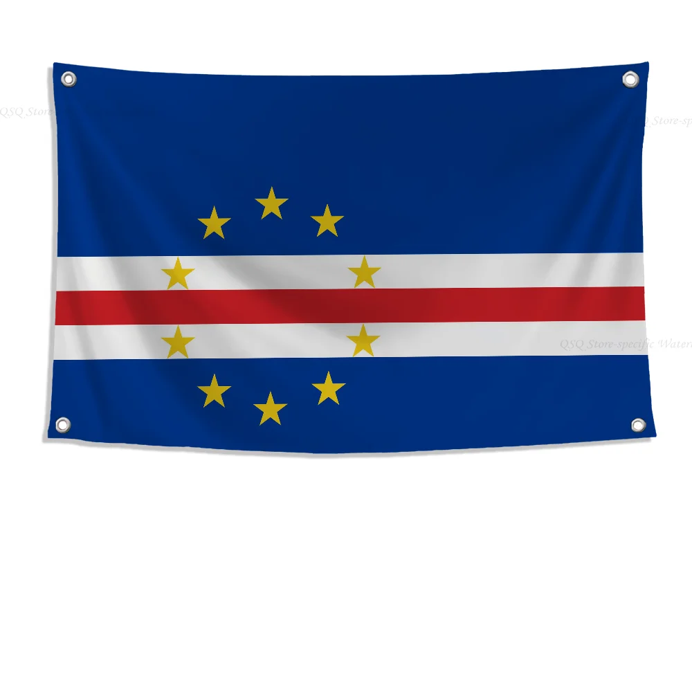 1pc Cape Verde Flag Flags And Banners Four Hole Flag Polyester Outdoor Decor Room Aesthetic