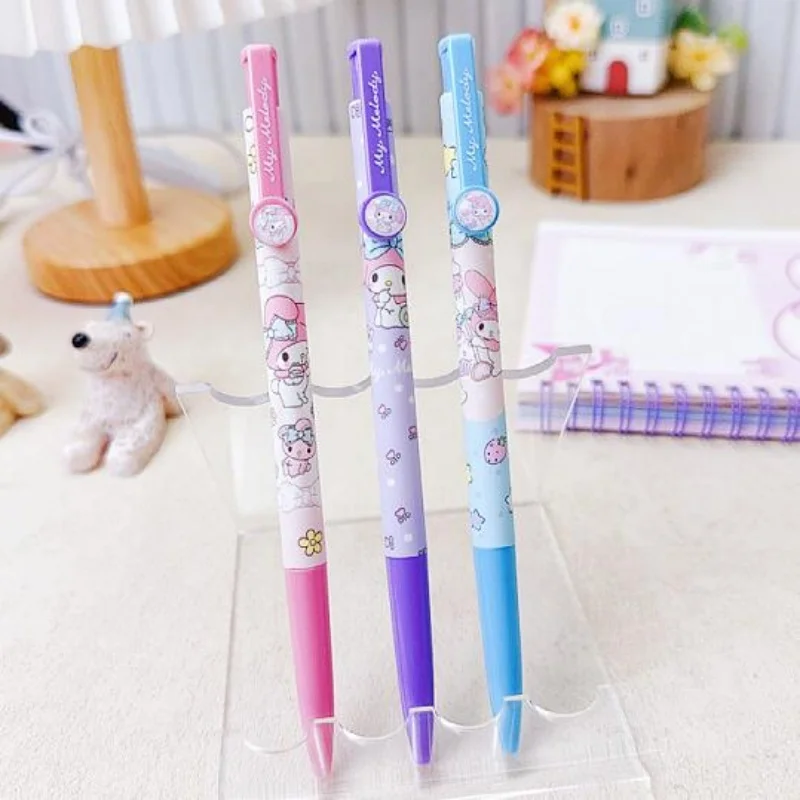 3pcs/lot Creative Sanrio Press Ballpoint Pen Cute Melody Ball Pens School Office Writing Supplies