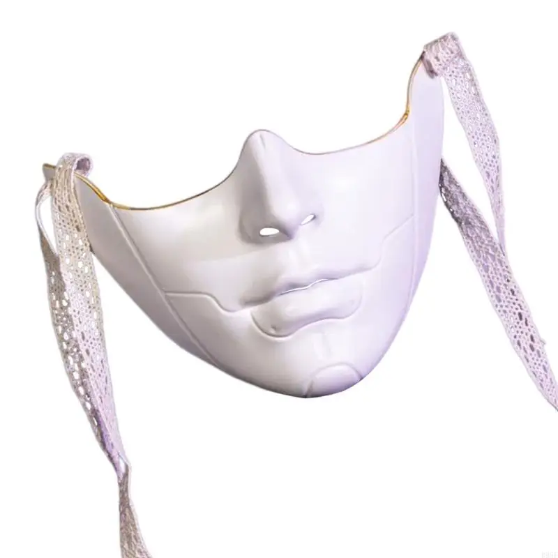 B95F Mask For Women Men Half Face Mask Halloween Cosplay Mask for Adult Role Playing Themed Parties Photography