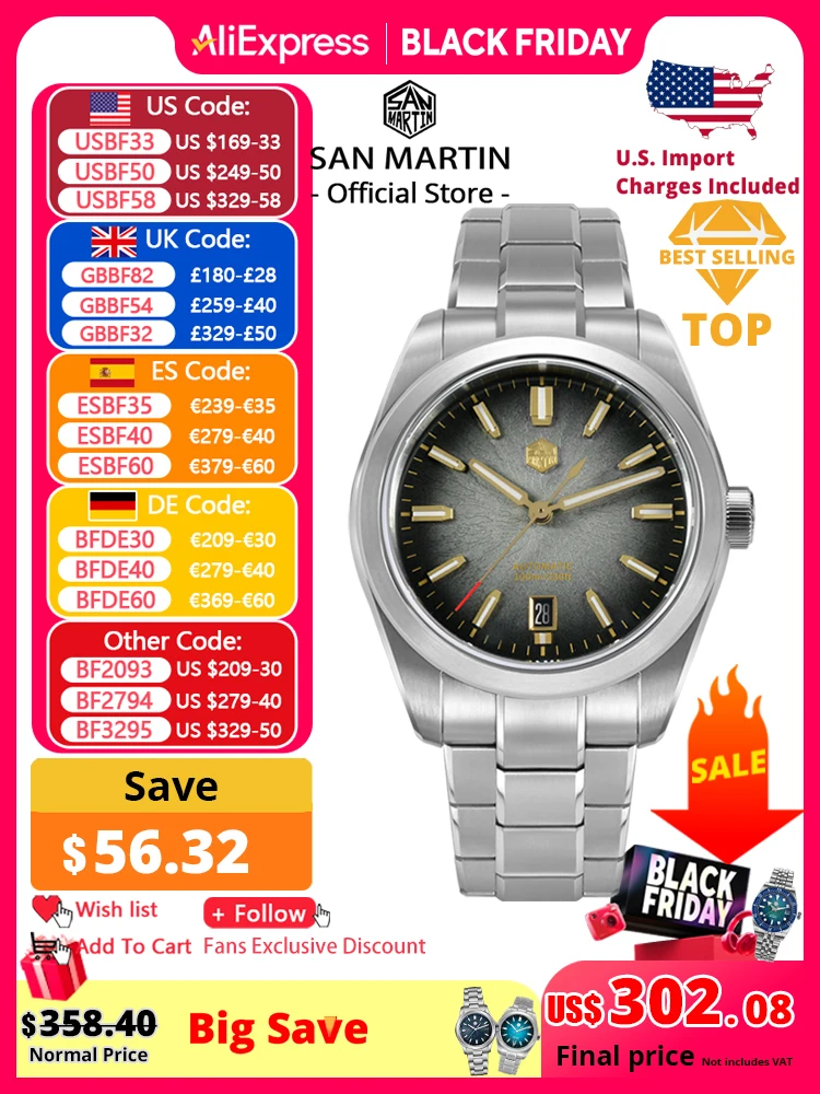 

San Martin 36/39/42 мм SN0144 JianZhan циферблат Gada часы Miyota 9015 оригинальный дизайн мужские роскошные деловые автоматические механические часы