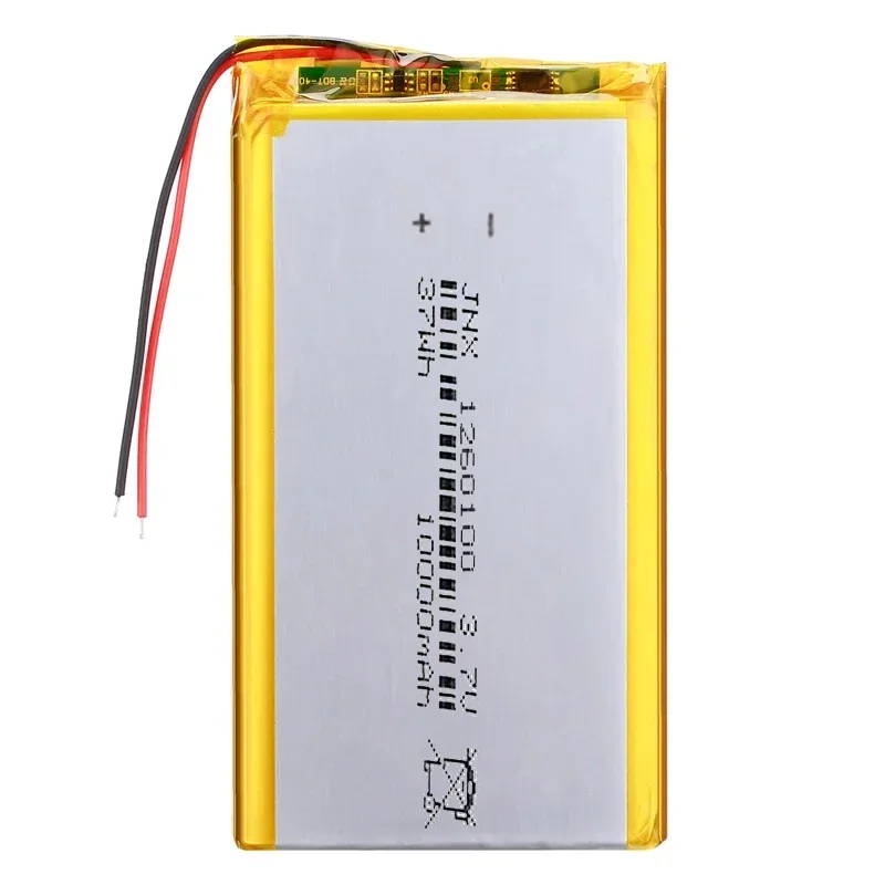 New 3.7V 1260100 Li-polymer Battery 10000mAh Large Capacity Lithium Polymer Battery for Power Bank Bluetooth Speaker Tablet PC