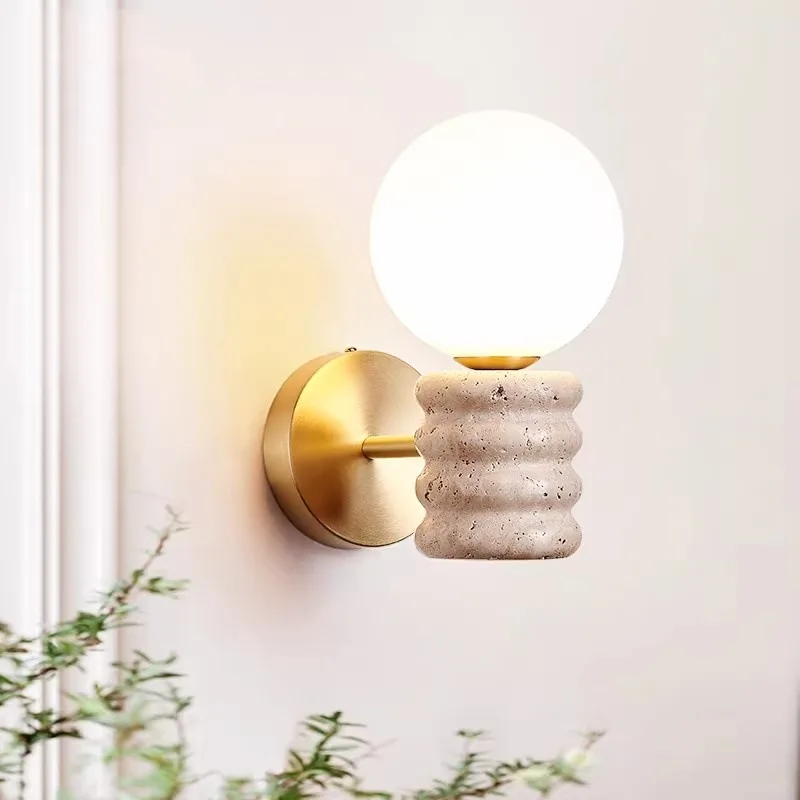 Nordic Minimalist Wall Lamps Travertine LED Wall Sconces Coffee Shop Restaurant Hotel Corridor Study Indoor Embellish Luminaires