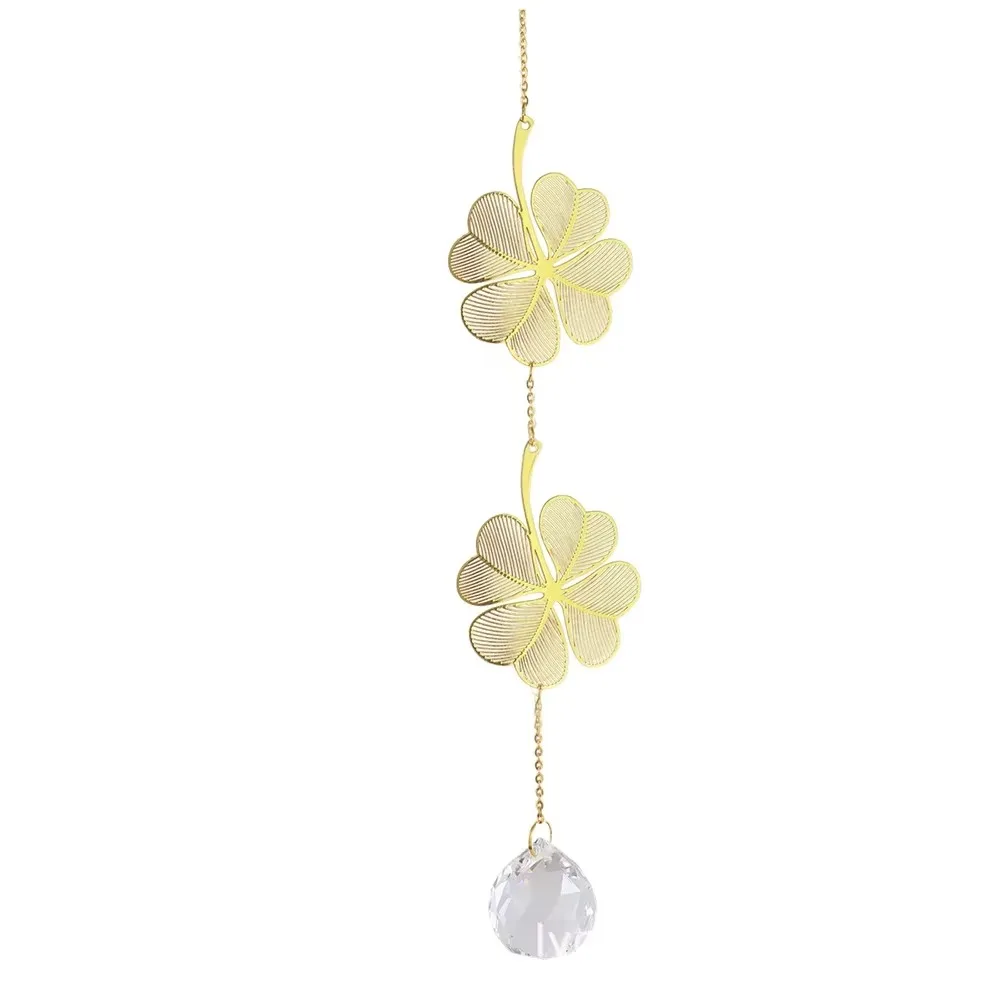New Hanging Decoration Sun Catcher Lotus & Ginkgo Leaf Gift Crystal Suncatcher Window Art Crystal Prism Garden
