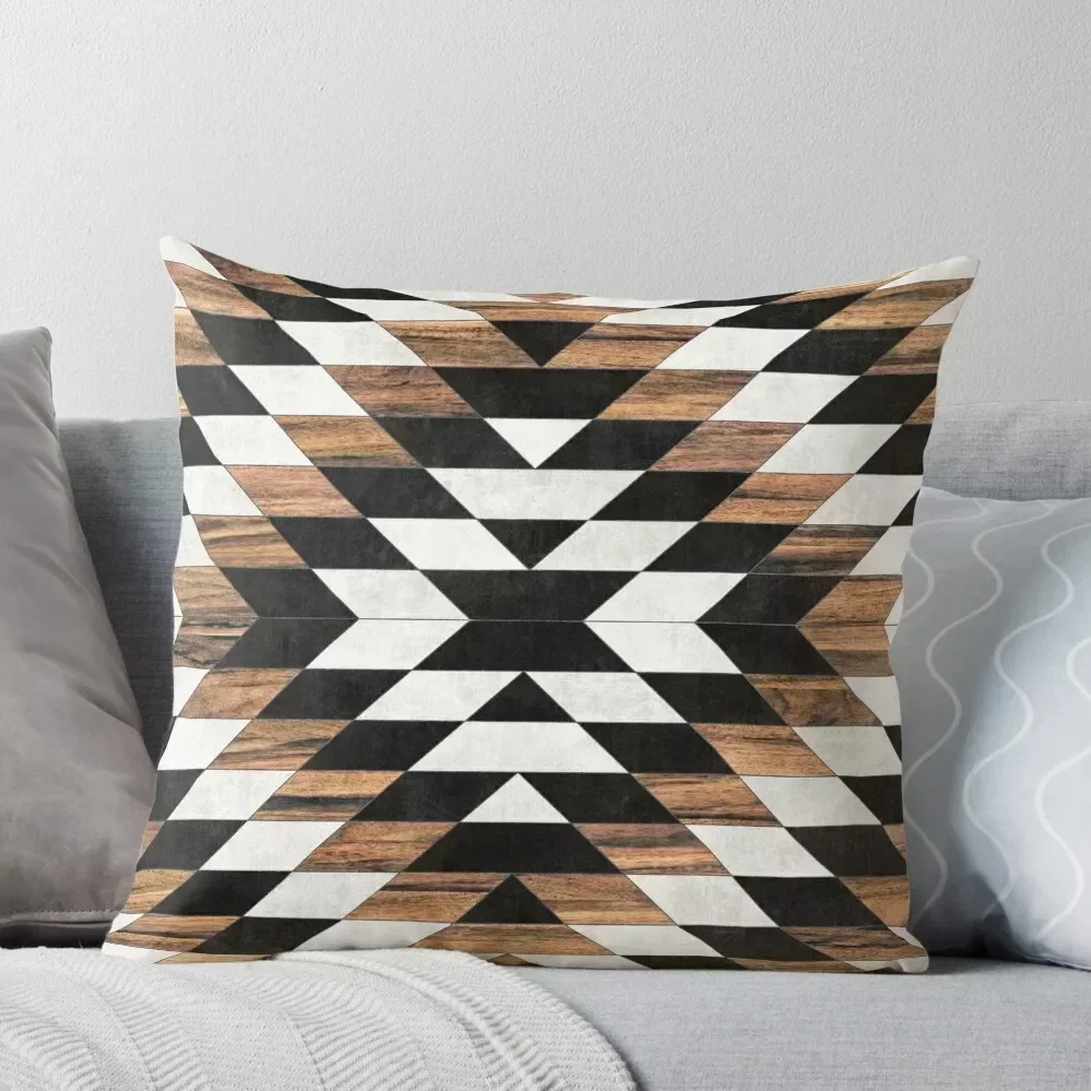 

Urban Tribal Pattern No.13 - Aztec - Concrete and Wood Throw Pillow Plaid Sofa pillow cover luxury pillow pillowcase