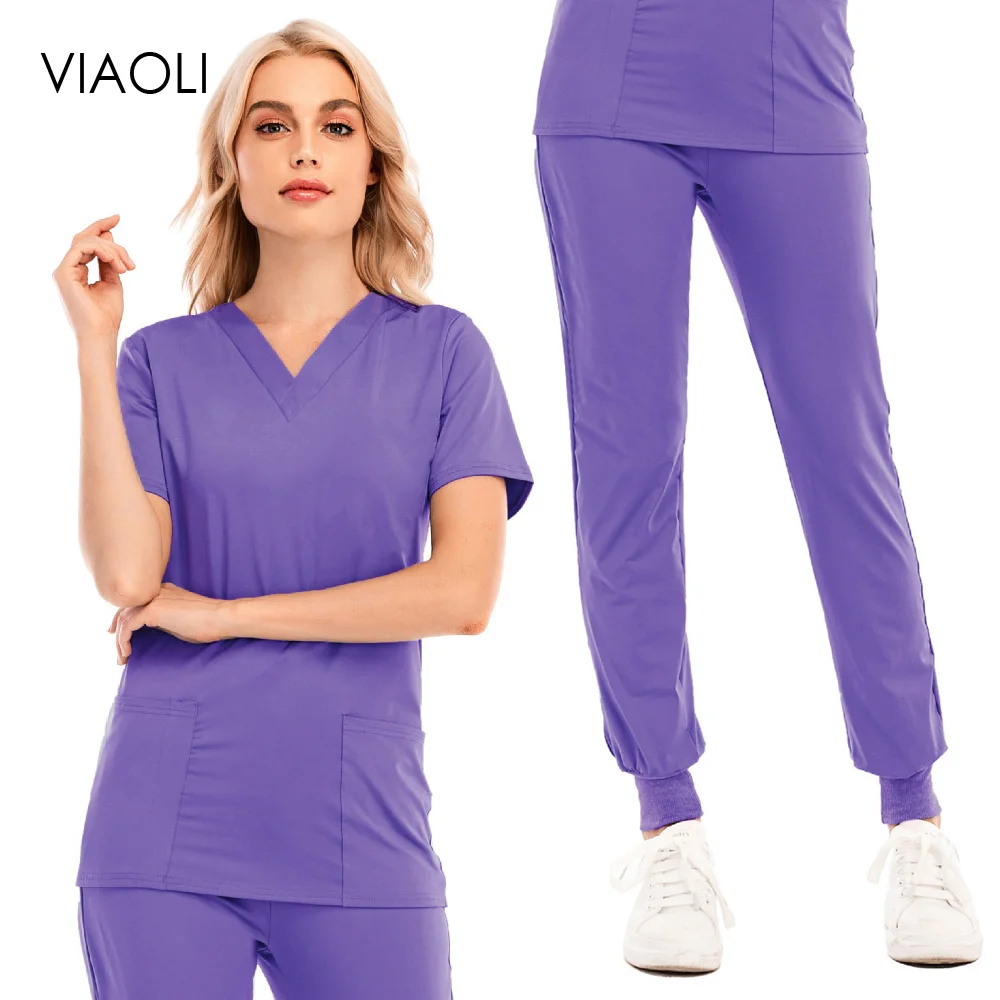 Abbigliamento medico da uomo estivo uniforme da medico abbigliamento da lavoro ospedaliero manica corta estetista uniforme da lavoro tuta da Jogging infermieristica nuovo