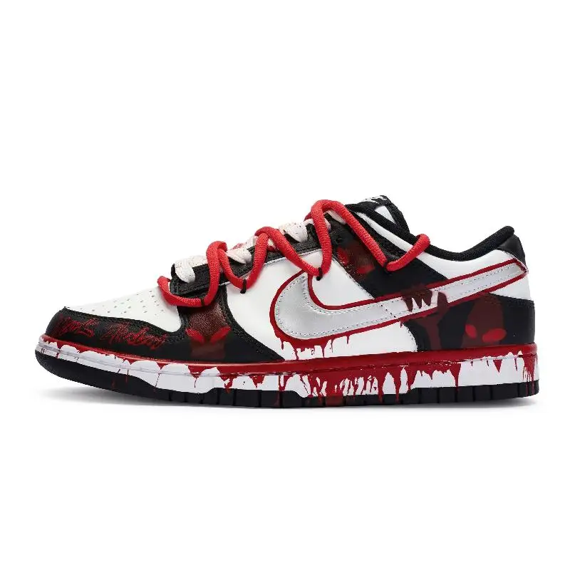

[Индивидуальные женские теневые культовые] Производство Nike Dunk Low 811, низкие кроссовки для скейтборда Shadow Cult GS, черный, красный, серебристый