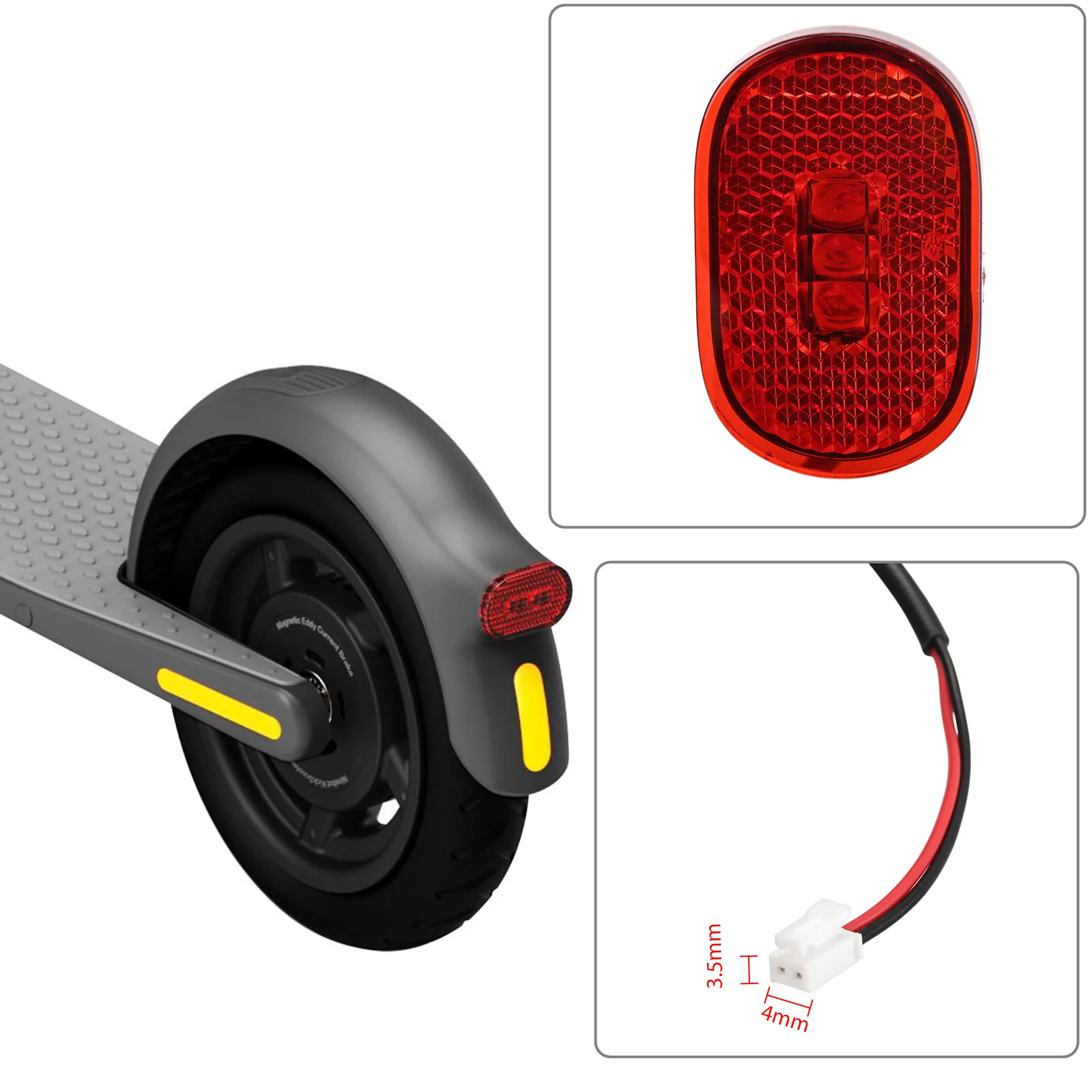 Rear Tail Light For Ninebot E25 E45 E22D Electric Scooter Fender Safety Warning Light Waterproof Brake Lamp Parts