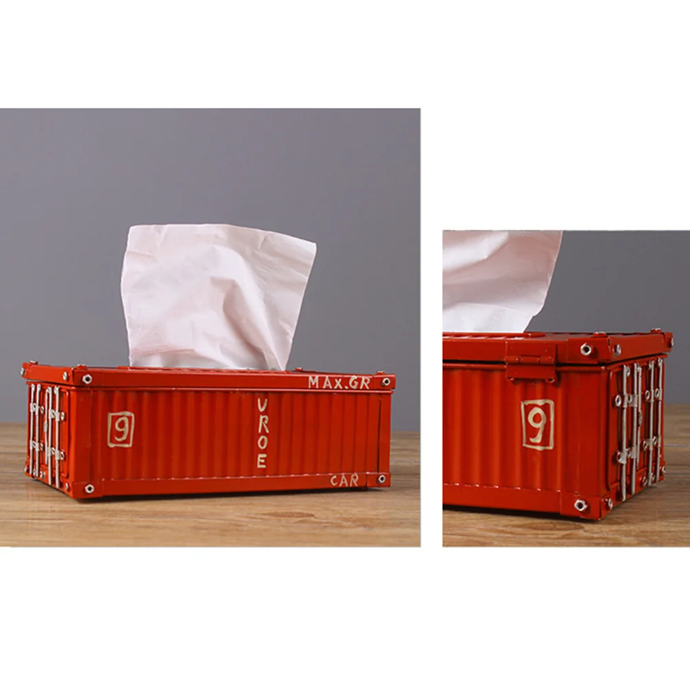 

1pc Industrial Style Tissue Box Premium Iron Retro Design Sturdy Vintage Holder For Home Office Decor Storage Container