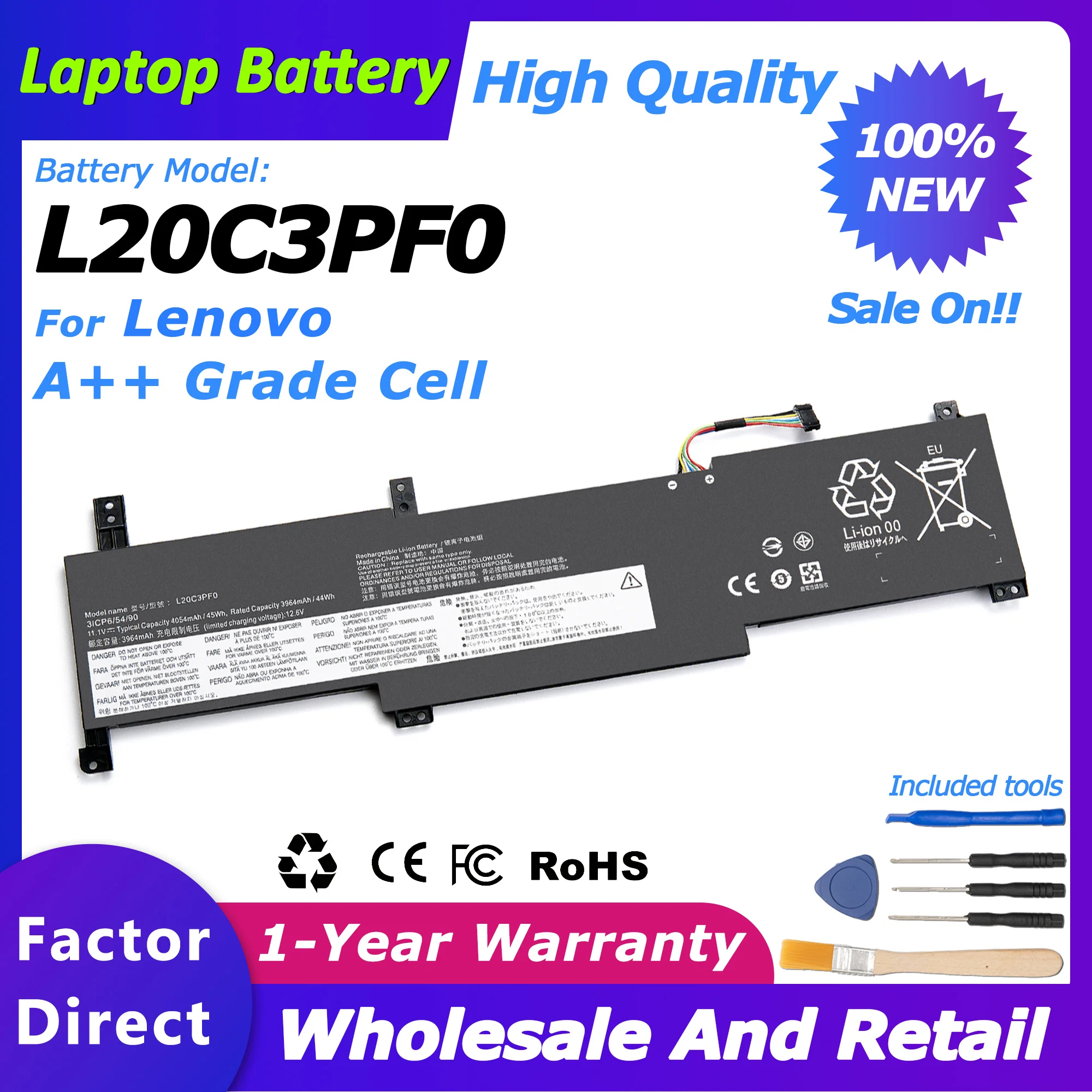 

L20C3PF0 Laptop Battery Replacement for Lenovo K14 S14 V14 V15 V17 series G2-ITL G3-IAP G3-ABA IdeaPad 3-14ITL6 3-15I battery
