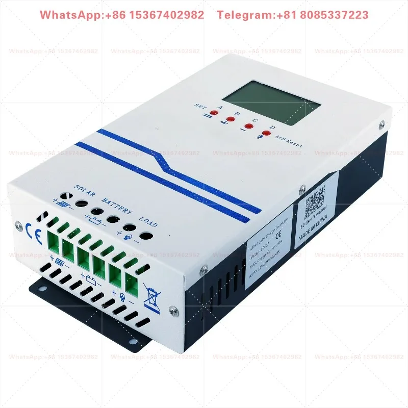 Solar Charge Controller 60A 12V 24V 36V 48V Automatic Voltage Identification Supports Multiple Types of Batteries Systems