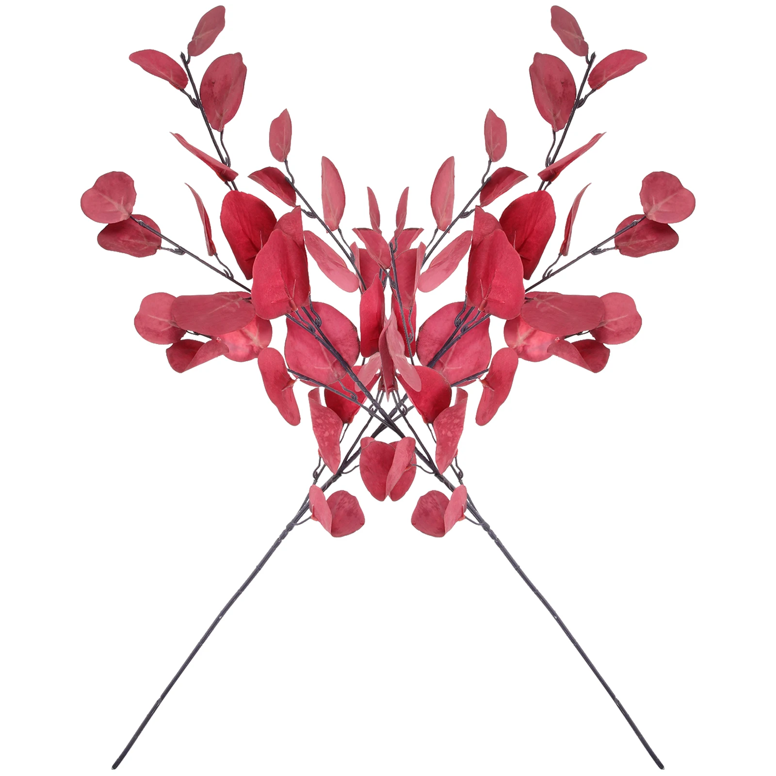 

2 Pcs Artificial Plant Leaves Eucalyptus Stems Fake Branch Wedding Decor Decorations Faux Leaf Prop Silk Flower Party