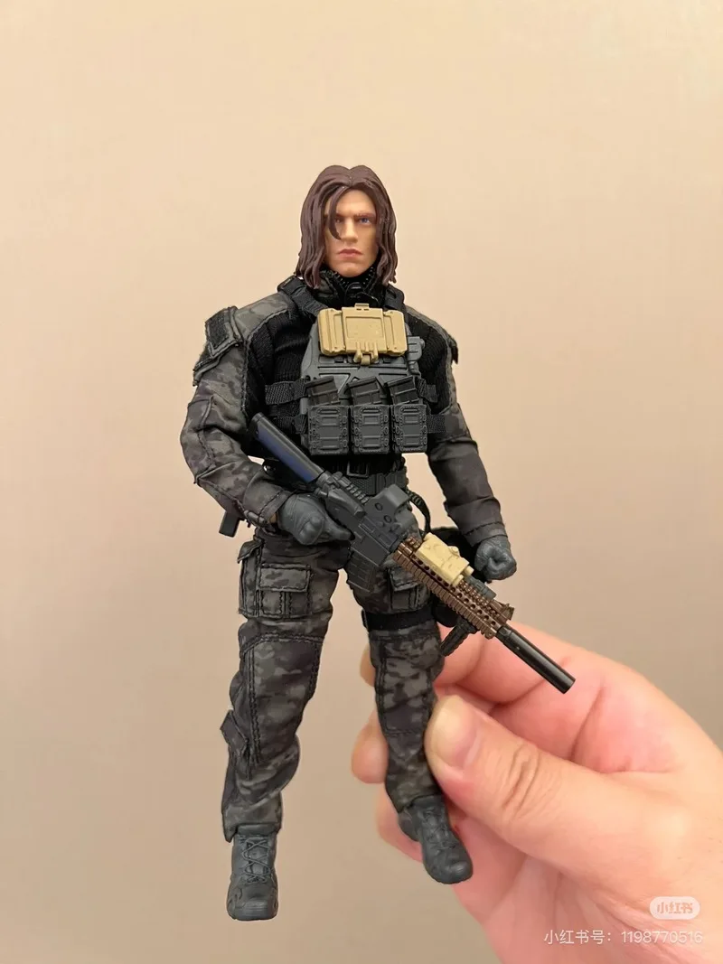 Auf Lager HASUKI SA01 Scale Collectibles Black OPS Night Action Team Komplettset 1/12 Männer Soldat Actionfigur Körpermodelle Spielzeug