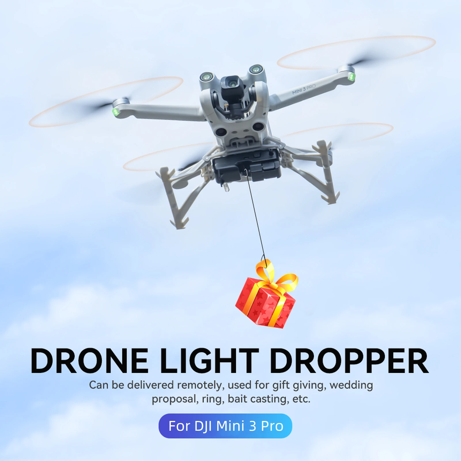 

Drone Dropping System Payload Delivery Thrower Air Dropper Device for DJI Mini 3 Pro Drone Accessories for Fishing Wedding