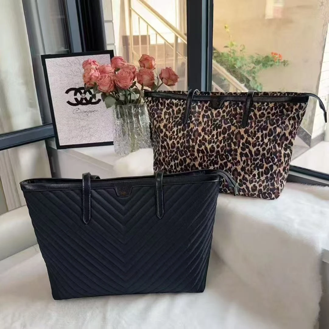 Fashion Strip Pink Signature Tote Bag Women Ladies Shoulder Bag