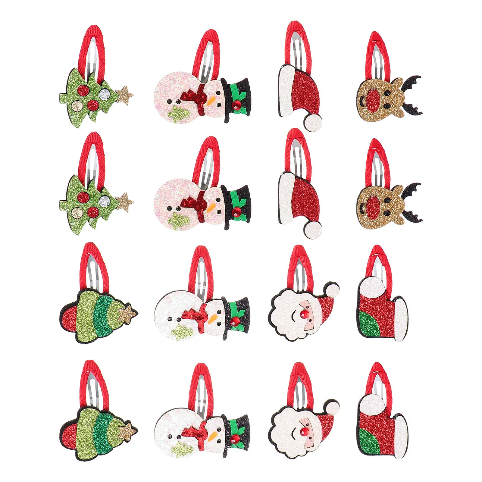 

16Pcs Christmas Hair Clips Barrettes Sequins Hairpins for Party Festival Hair Accessories Xmas Hairpin Gift
