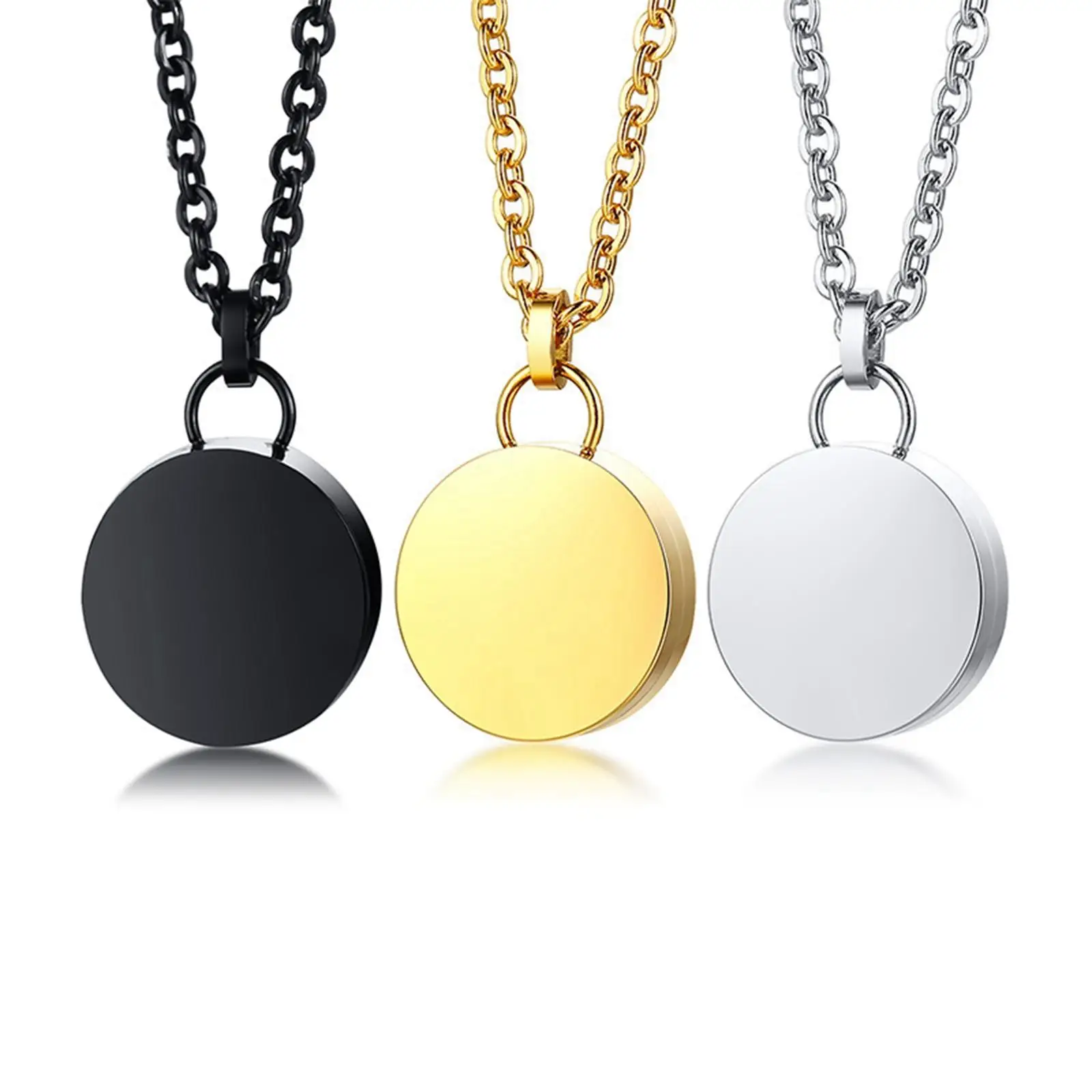 Cremation Urn Necklace/ Keychain Bereavement Gift Stainless Steel Round Jewelry