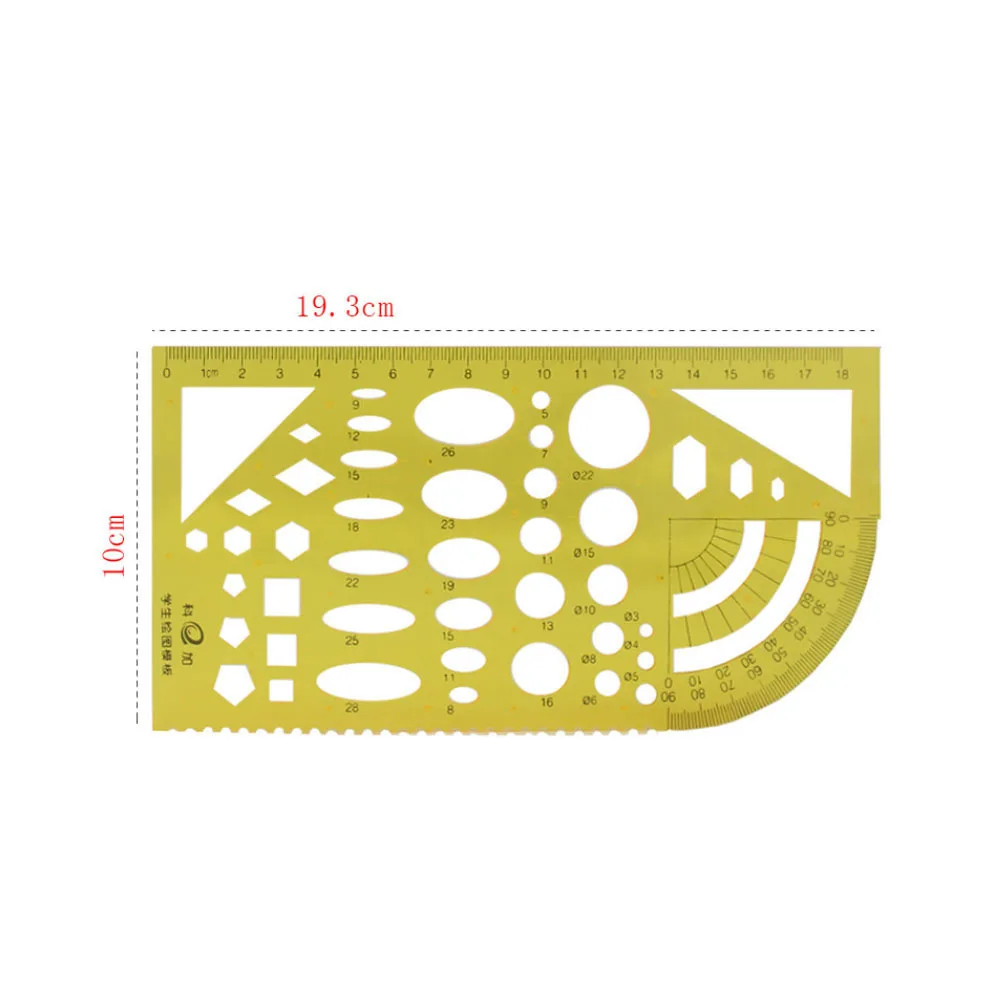 1 مجموعة 1 مجموعة قوالب الرسم مسطرة قياس دائرة بلاستيكية شفافة للمدرسة مكتب الفن مشروع أداة صياغة الهندسة