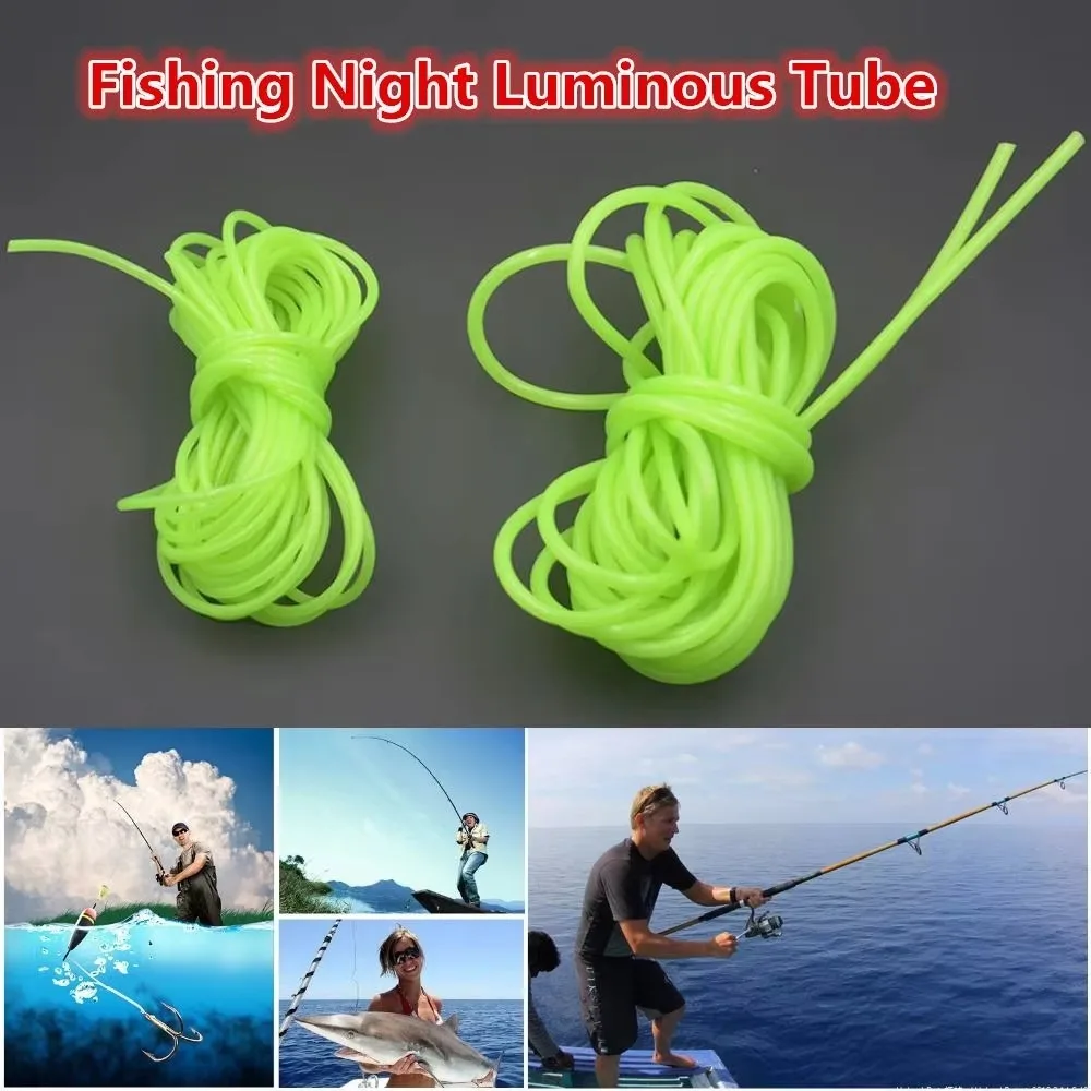 New 0.8/1/1.5/2mm Luminous Fishing Hose Silicone Hook Line G