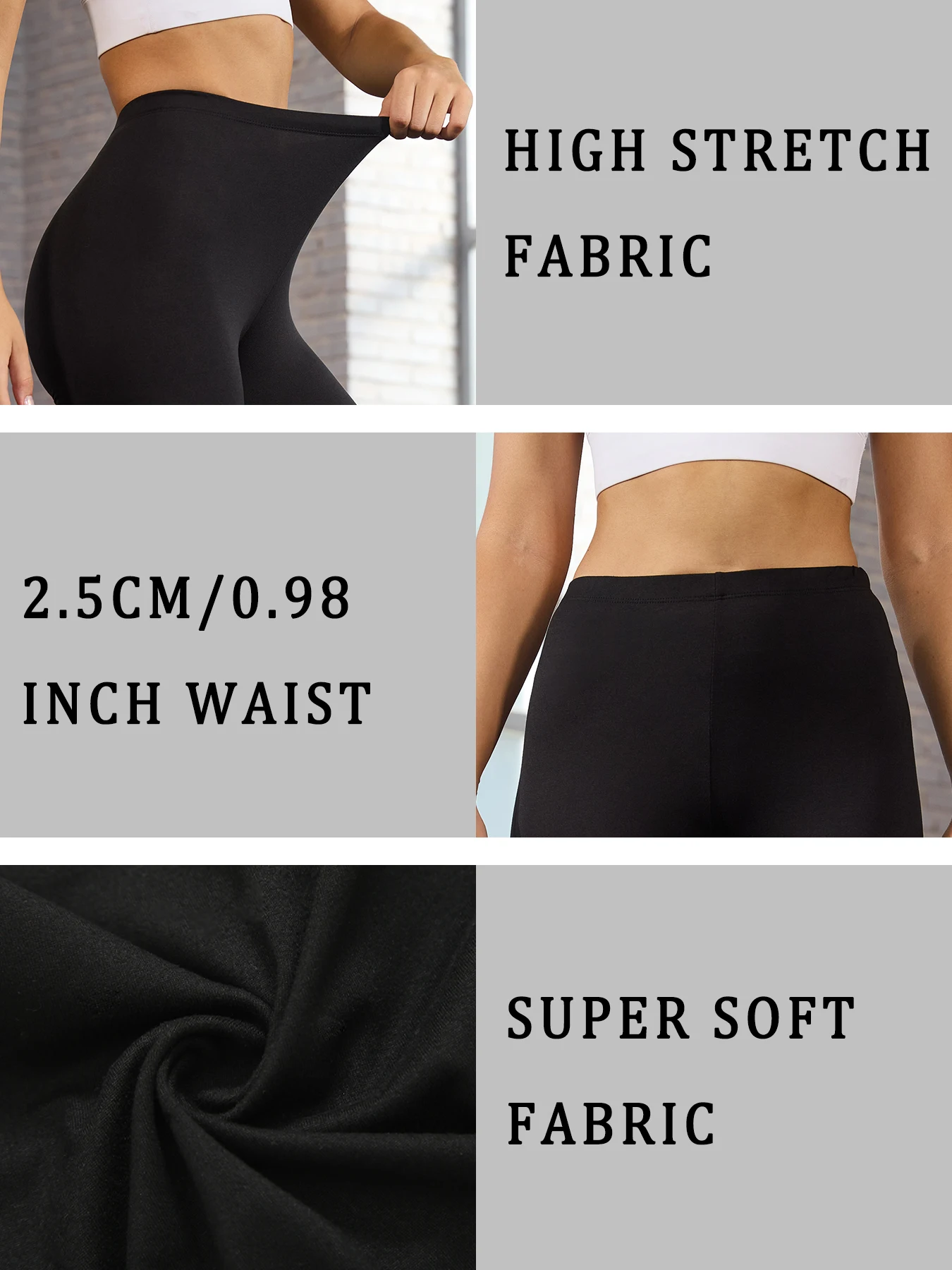 Pacote com 3 Leggings Femininas Super Macias, Alta Elasticidade, Respiráveis, Sem Transparência, para Exercícios, Corrida, Yoga, Push Up, Academia e Fitness