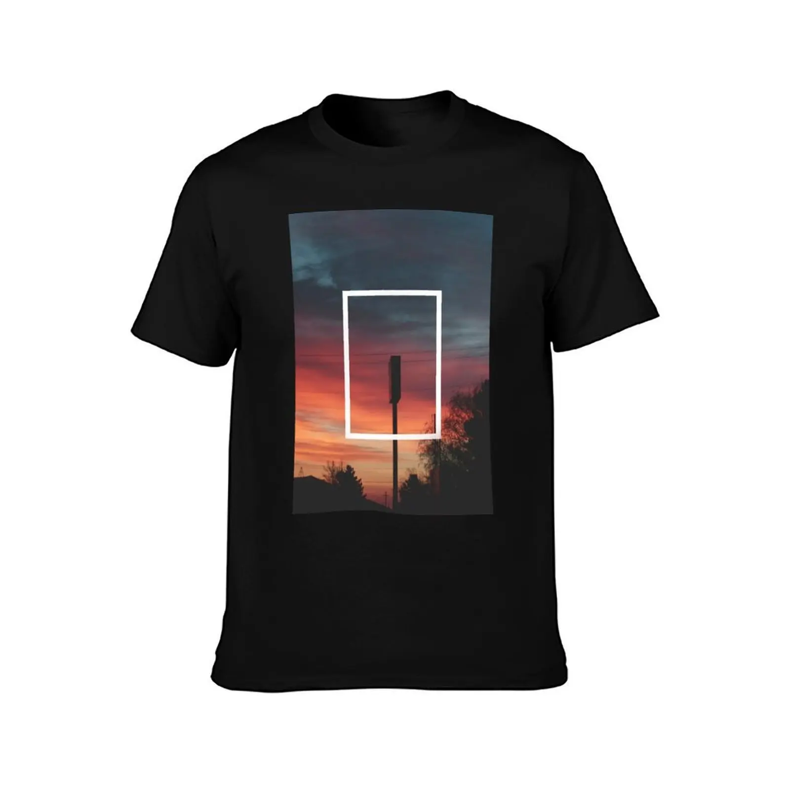 Sunset The 1975 Rectangle T-Shirt Non-Shrink Basic Cotton T-Shirt