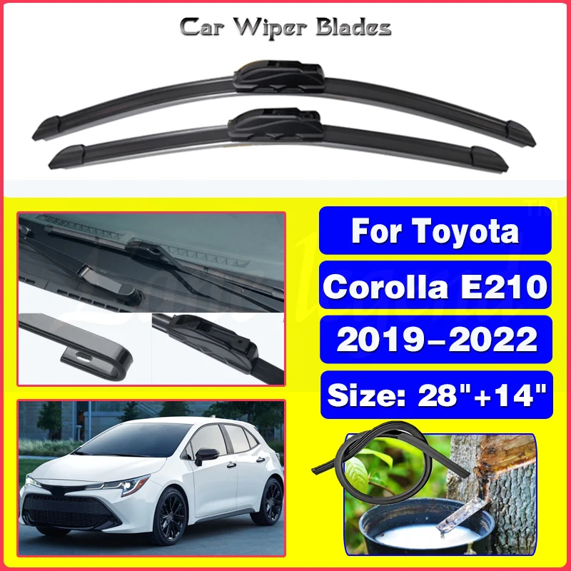 For Toyota Corolla E210 2019 2020 2021 2022 Accessories Frameless Wiper Blades Hatchback Front Rear Window Set Cleaning U J Hook