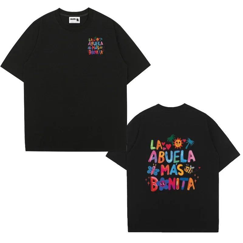 La Abuela Más Bonita bedruckte Kurzarm-T-Shirts für Männer und Frauen, Sommermode, T-Shirt, Vintage, lässig, Hip-Hop-Tops, Unisex