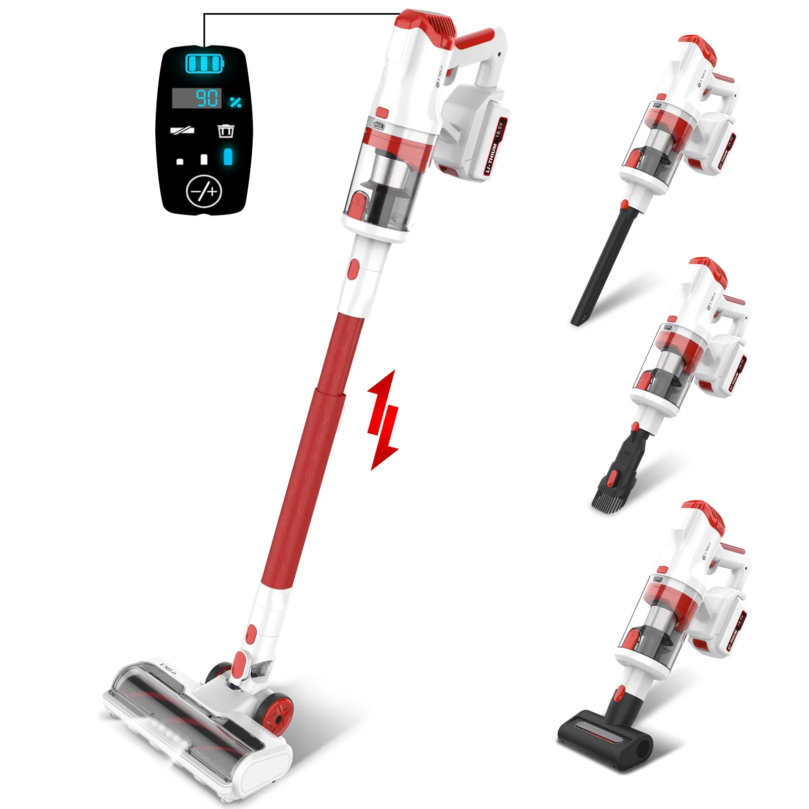 UMLo V111 Cordless Vacuum Cleaner, 300W 28Kpa Cordless Stick Vacuum with LED Display, 8 in 1 Lightweight Vacuum