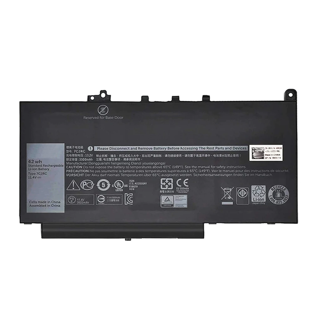 7XINbox 7CJRC 21X15 J60J5 F1KTM 11.4V 42Wh 3500mAh Laptop Battery For Dell Latitude E7470 E7270 12 E7470/E7270 Series