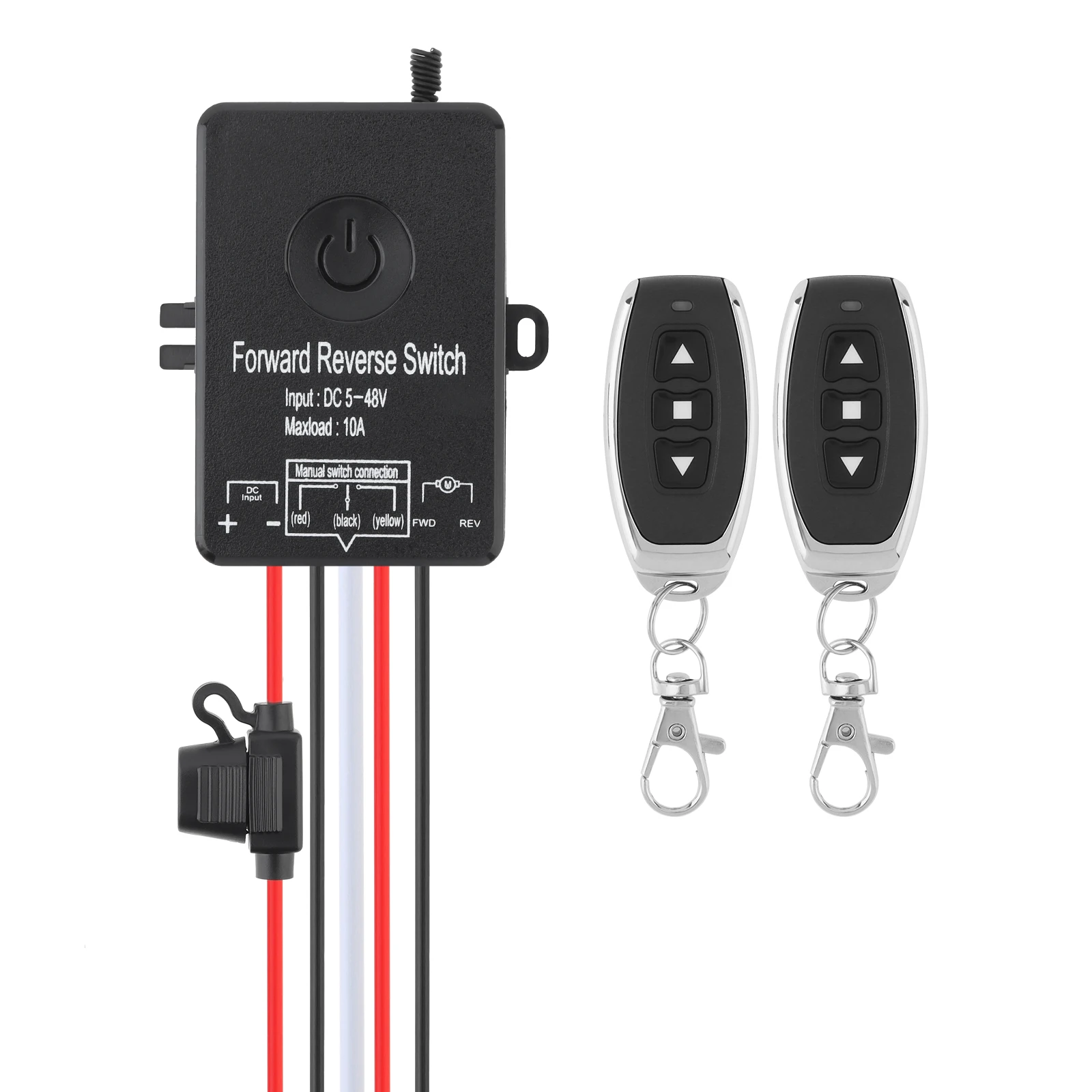 

10A 5V-48V DC Motor Wireless Forward Reverse Remote Control Switch Linear Actuator Controller Winch Solenoid Relay Contactor