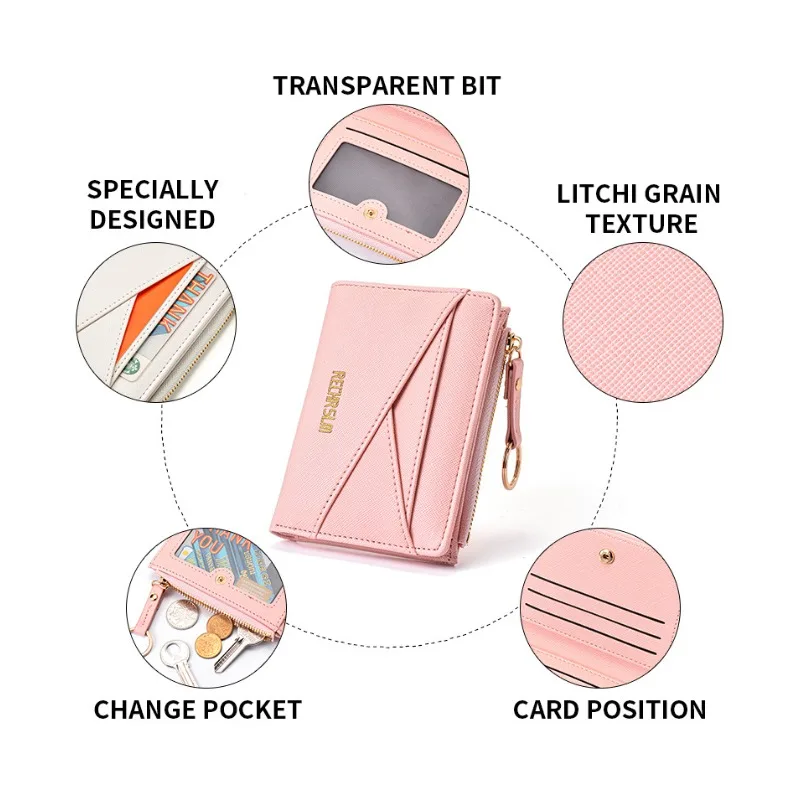 High Quality Women's Organizer Wallets PU Card Holder and ID Case Fashion New Style Ladies Zero Wallet