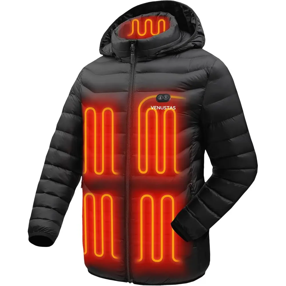 

Unisex Dual-Control Heated Jacket with Water-Resistant Feature for Women and Men, Battery Included