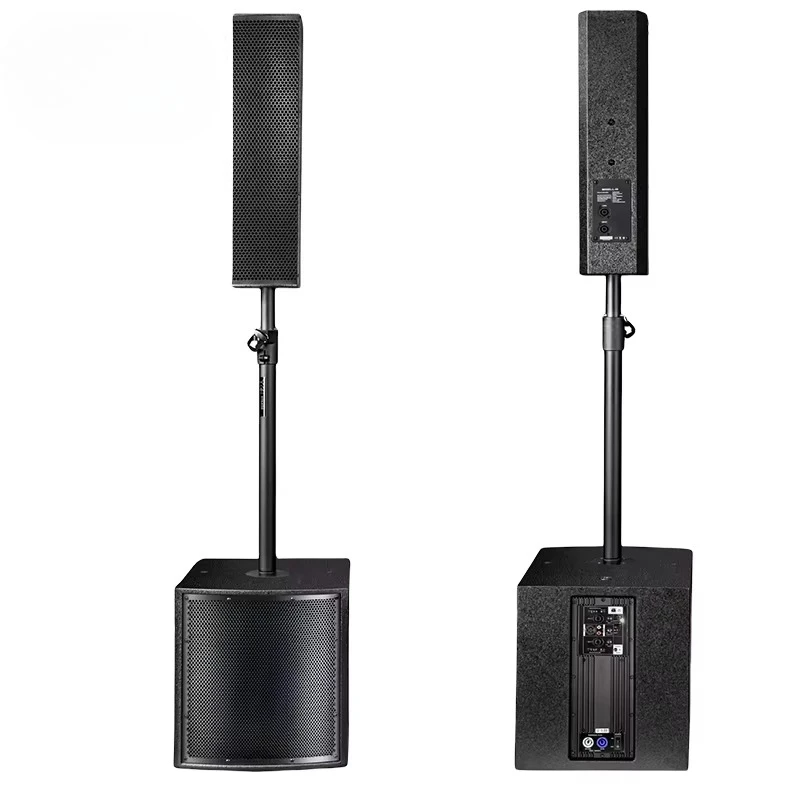 Pro Audio Portable 12inch Subwoofer with Amp Active Speaker 4*4 Inch Column Array Speaker PA System Powered Speaker