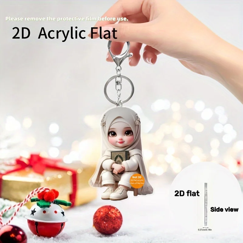 Cartoon Middle Eastern Goddess Keychain 2D Whimsical Pendant Acrylic Ornament,Hanging Decor for Car,Bags,Festive, Party Gifts