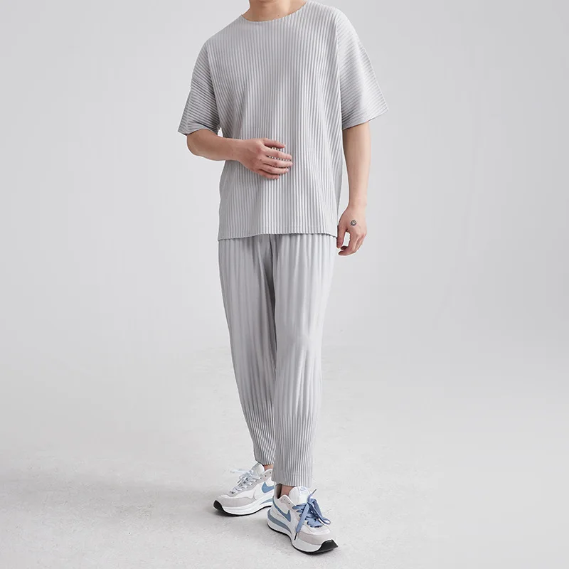 Pleats Original Pleated Lantern Pants Men 2024 Spring New Loose Stretch Drape Pleated Harem Casual Pants Men Plus Size Clothing