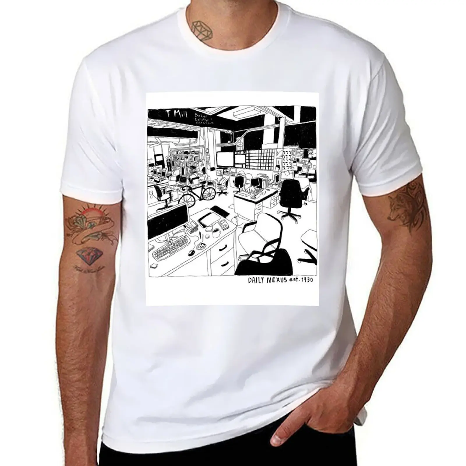 

STAFF DESIGN 2019-2020 Black & White T-Shirt t shirts for man slim fit t shirt men 100% cotton luxury brand T-Shirt