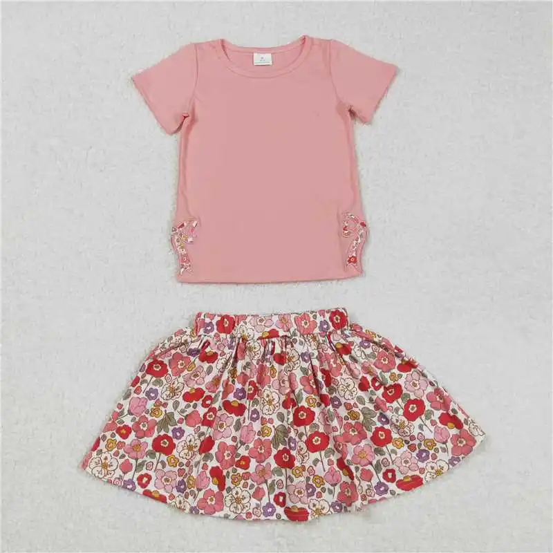 Baby Girls Green Straps Tops Floral Summer Shorts Sets