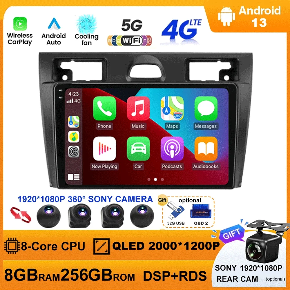 

Android 13 Car Radio For Ford Fiesta Mk VI 5 Mk5 2002 - 2008 Multimedia Video Player Stereo GPS Navigation 5G WIFI Wireless DSP