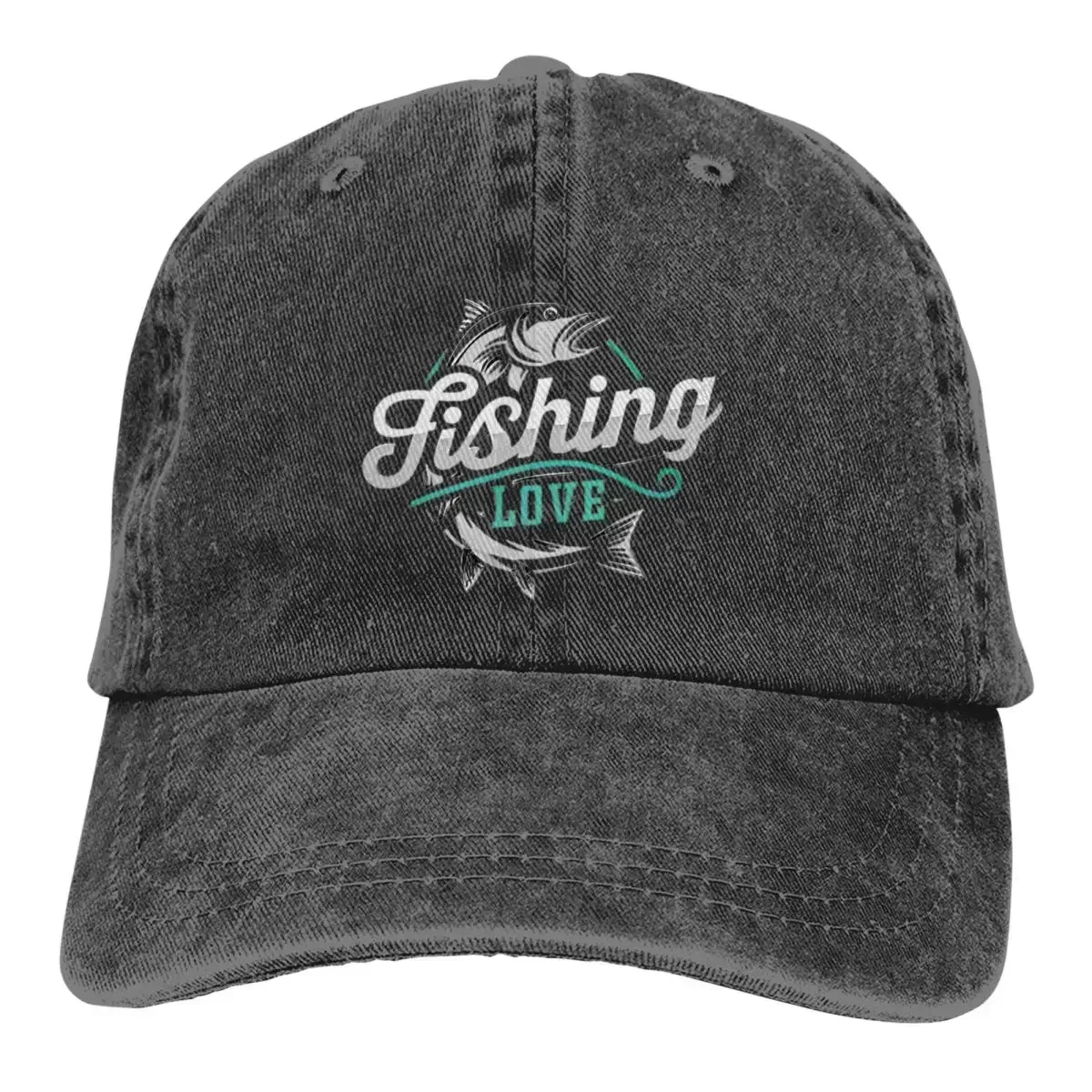 Vintage Fishing Love Hobbies Nature Baseball Cap Unisex Style Distressed Washed Headwear Travel Adjustable Fit Hats Cap