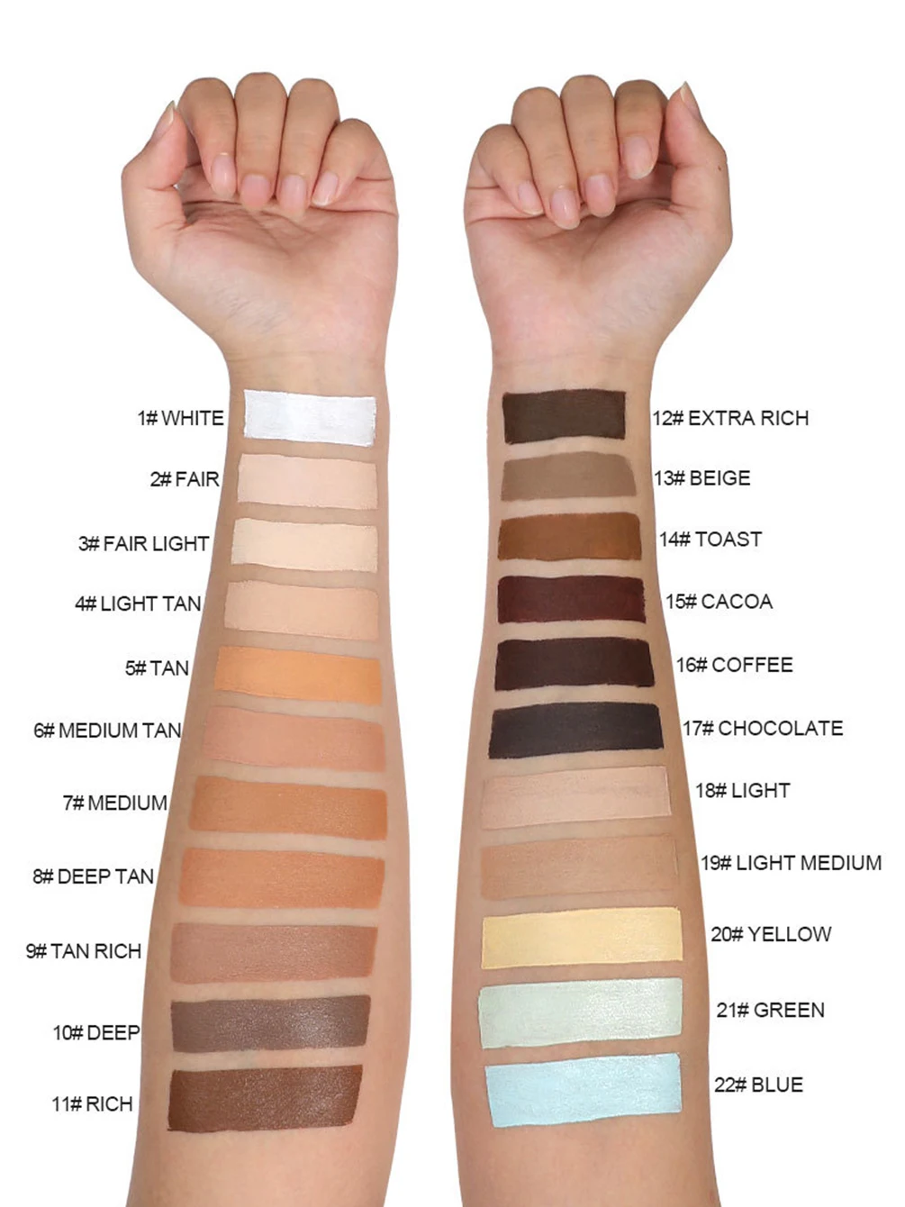 Etichetta privata in stick correttore a 22 colori Logo personalizzato impermeabile a lunga durata Trucco leggero opaco naturale a copertura totale vegano