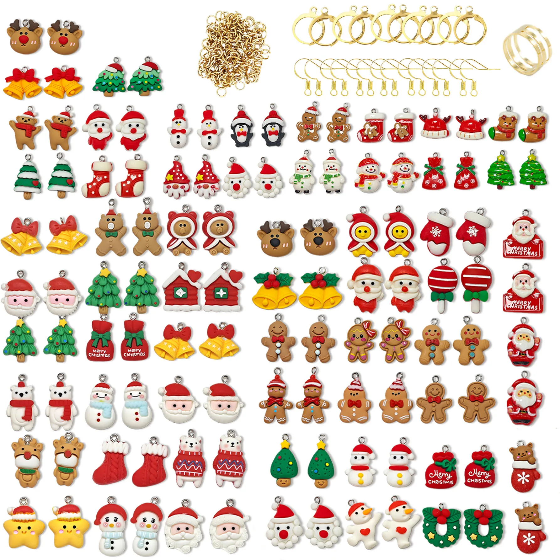 

Christmas Resin Pendant DIY Earrings Necklaces Bracelets Keychains Jewelry Making Kit With Free Matching Accessories