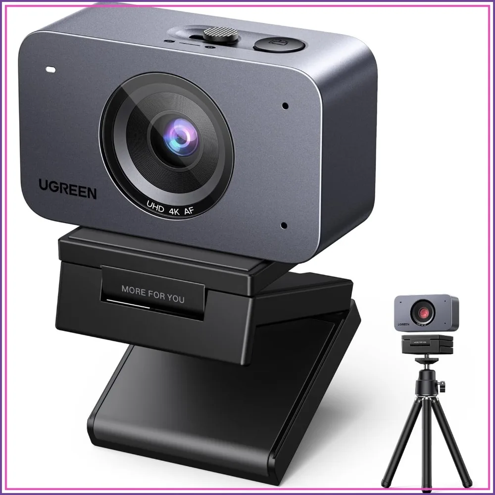 

4K Webcam for PC/Mac, 1080P 60FPS, Auto Focus, AI Noise-Canceling Mic, Privacy Cover, Tripod