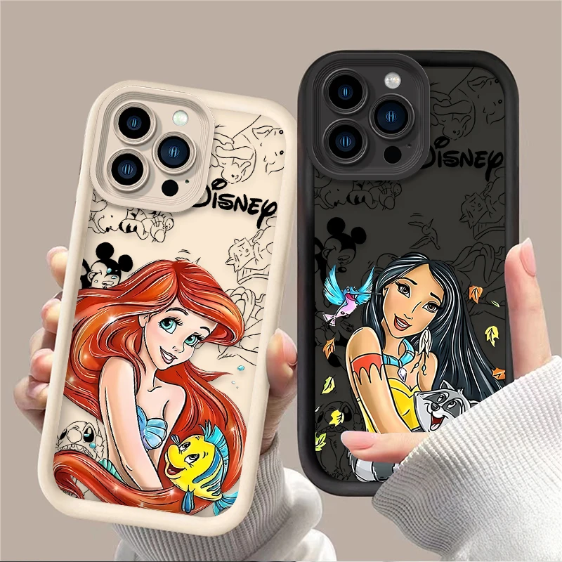 Cartoon Disneies Ariel Princess Phone Case For OPPO A5 A7 A16 A17 A38 A53 A54 A55 A58 A72 A74 A76 A78 A94 A98 4G 5G Cover