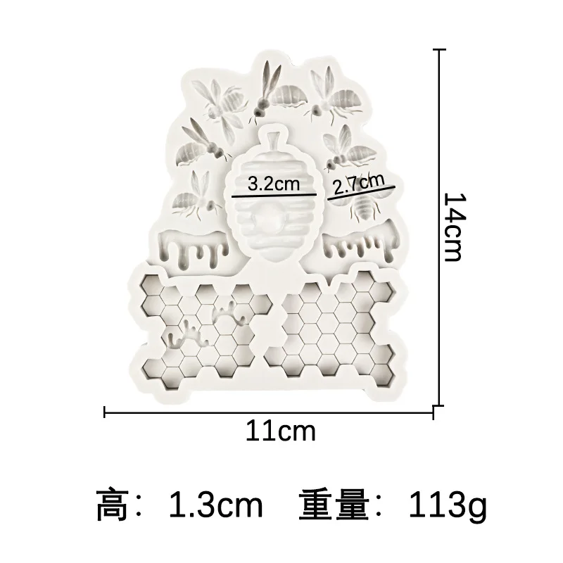 Little Bee Honeycomb Silicone Mould Honeycomb Shaping Chocolate Fondant Cake Decoration Mold 17-828