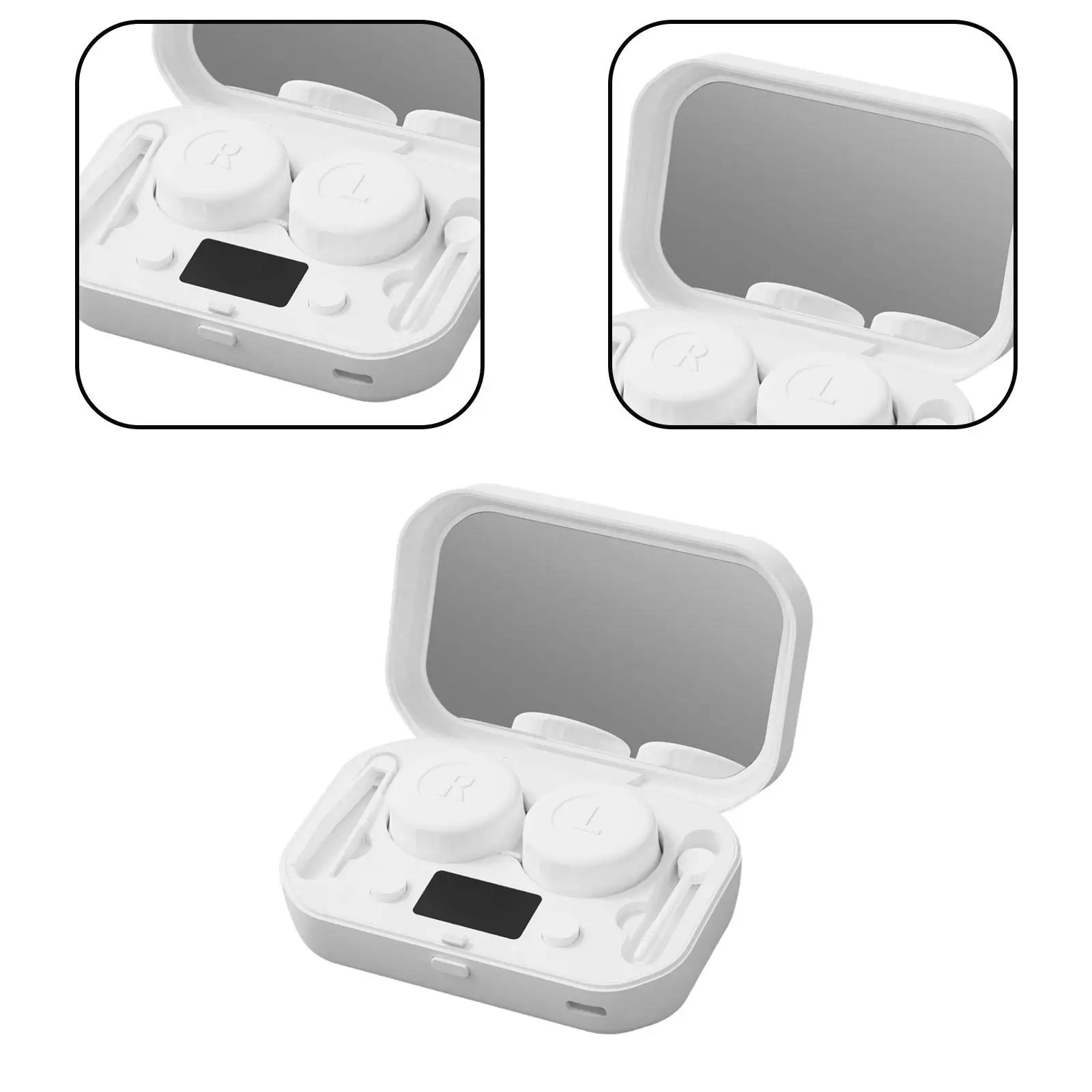 4 Speed Timing Invisible Glasses Cleaner Machine Detachable Cleaning Box Design LED Display Portable Lens Soak Case for Outdoor