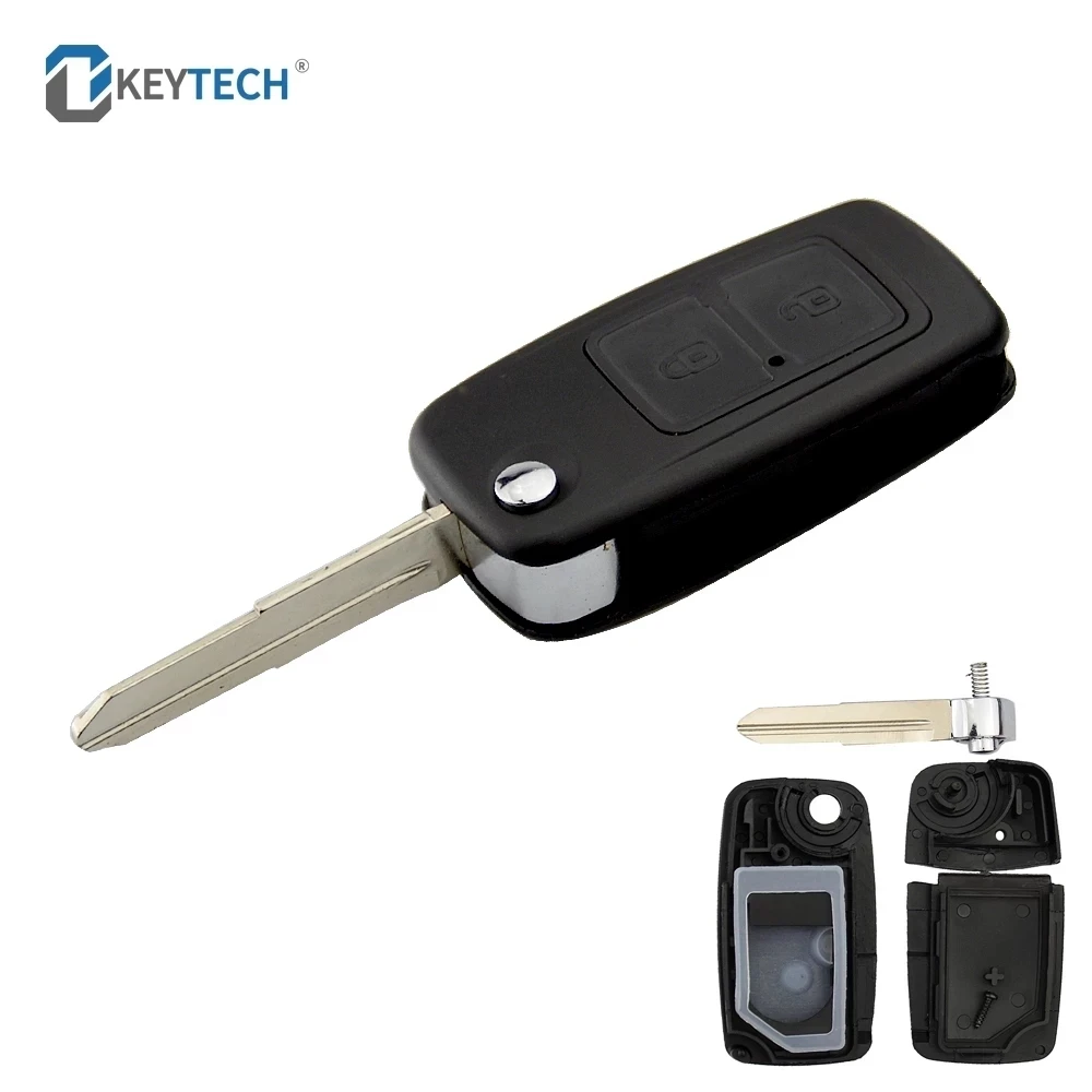 OkeyTech 2Buttons Flip Folding Remote Car Key Shell Case Fob  For CHERY TIGGO A1 E5 A5 FULWIN COWIN EASTER Key Cover Uncut Blade