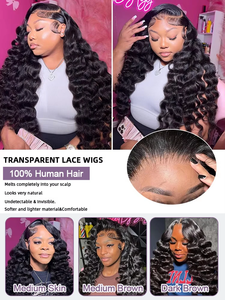 Vague lâche 13x6 dentelle avant noir perruque de cheveux humains cambodgien 30 40 pouces vague de corps d'eau 13x4 7x5 HD dentelle frontale perruque demi perruques