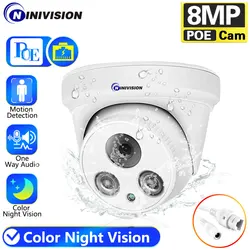 4K 8MP 5MP POE Audio IP Camera Surveillance Color Night Vision Dome Indoor Outddor Home CCTV Video Security For 10CH NVR H.265