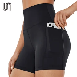 High Waisted Biker Shorts for Women Workout Yoga Gym Athletic with 3 Pockets Tummy Control Summer 5