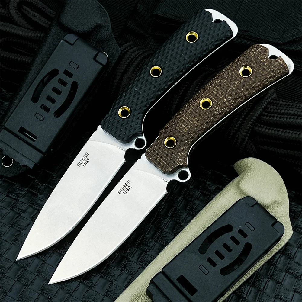 

Tactical Survival Knife 8Cr13MoV Steel Blade Micarta Handle Outdoor Camping Fishing EDC Tool Men's Waist Knife